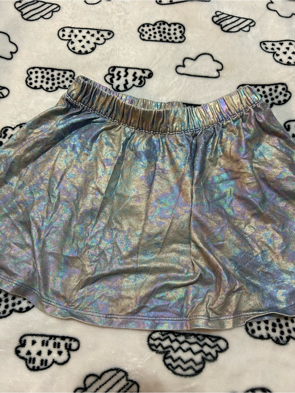 Cat & Jack Iridescent Silver Holographic Skirt